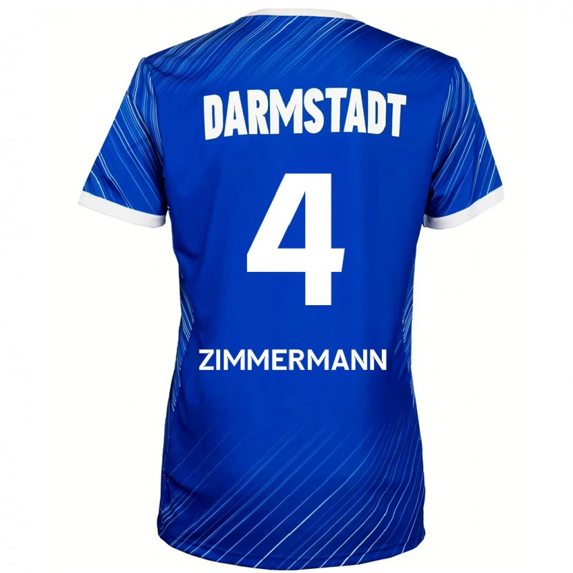 Danxen Uomo Maglia Christoph Zimmermann #4 Blu Bianco Kit Gara Home 2024/25 Maglietta