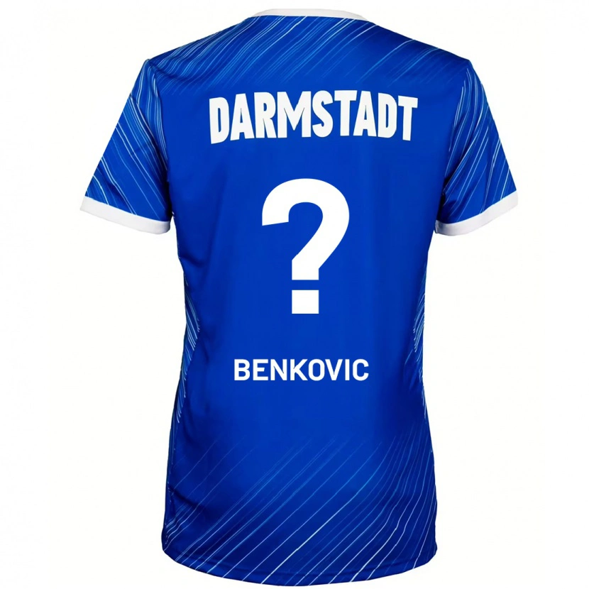 Danxen Uomo Maglia Nikola Benkovic #0 Blu Bianco Kit Gara Home 2024/25 Maglietta