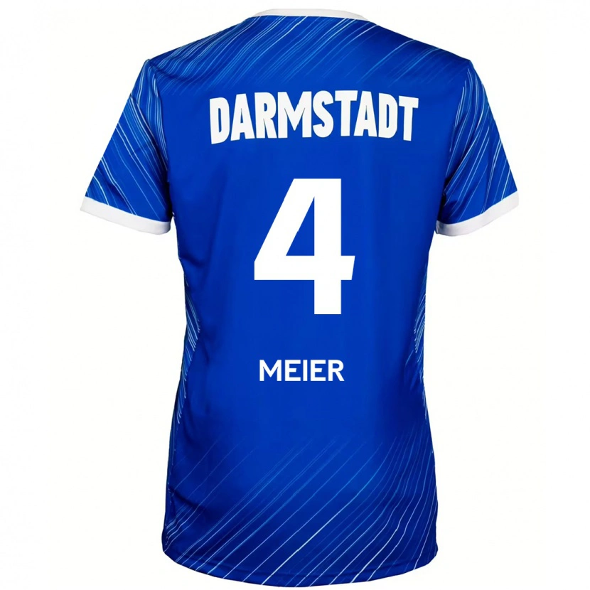 Danxen Uomo Maglia Mark Meier #4 Blu Bianco Kit Gara Home 2024/25 Maglietta