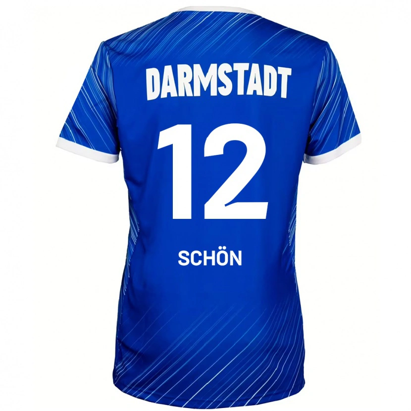 Danxen Uomo Maglia Lars Schön #12 Blu Bianco Kit Gara Home 2024/25 Maglietta
