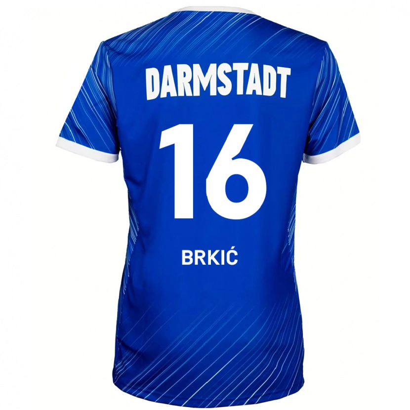 Danxen Uomo Maglia Amar Brkić #16 Blu Bianco Kit Gara Home 2024/25 Maglietta