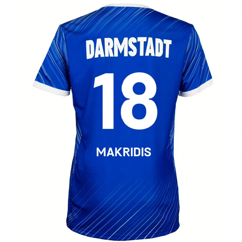 Danxen Uomo Maglia Georgios Makridis #18 Blu Bianco Kit Gara Home 2024/25 Maglietta