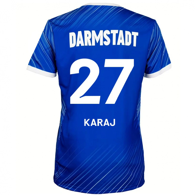 Danxen Uomo Maglia Eraldo Karaj #27 Blu Bianco Kit Gara Home 2024/25 Maglietta