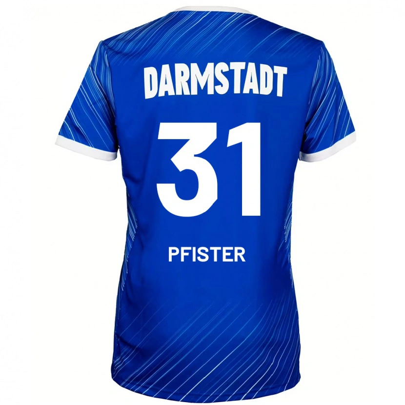 Danxen Uomo Maglia Max Pfister #31 Blu Bianco Kit Gara Home 2024/25 Maglietta