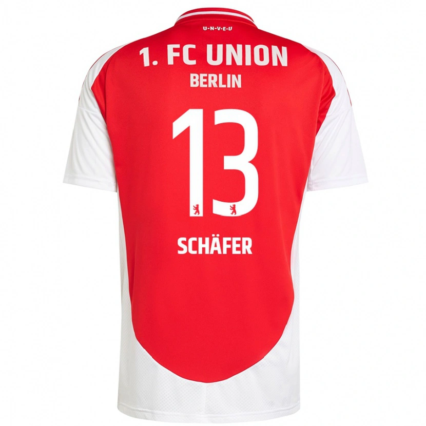 Danxen Uomo Maglia András Schäfer #13 Rosso Bianco Kit Gara Home 2024/25 Maglietta