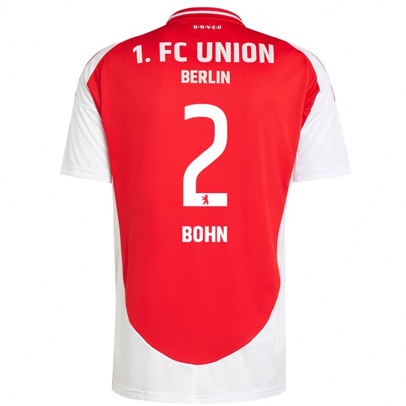 Danxen Uomo Maglia Oskar Bohn #2 Rosso Bianco Kit Gara Home 2024/25 Maglietta