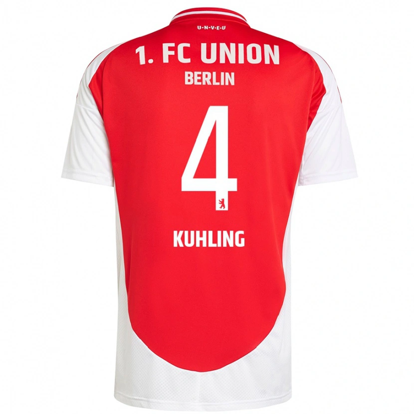 Danxen Uomo Maglia Ole Kühling #4 Rosso Bianco Kit Gara Home 2024/25 Maglietta