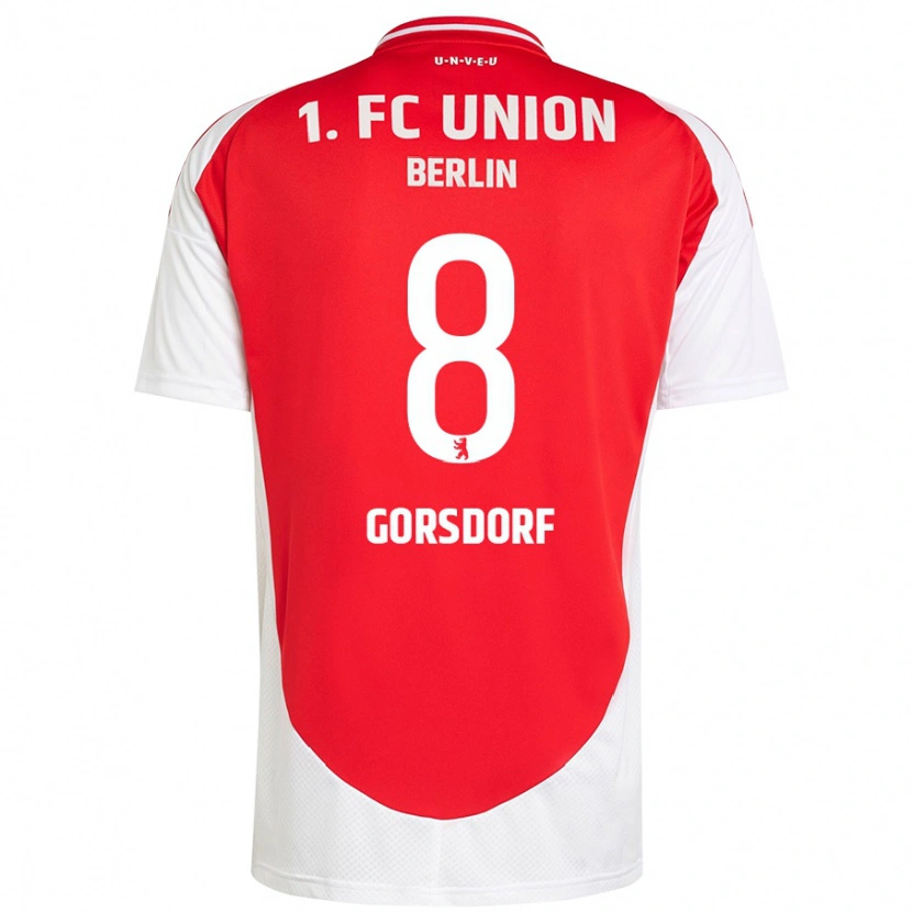Danxen Uomo Maglia Lisa Görsdorf #8 Rosso Bianco Kit Gara Home 2024/25 Maglietta