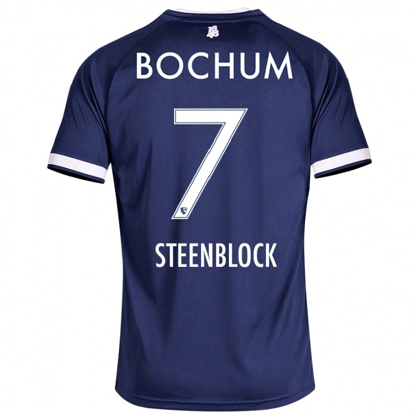Danxen Uomo Maglia Jannis Steenblock #7 Blu Scuro Kit Gara Home 2024/25 Maglietta
