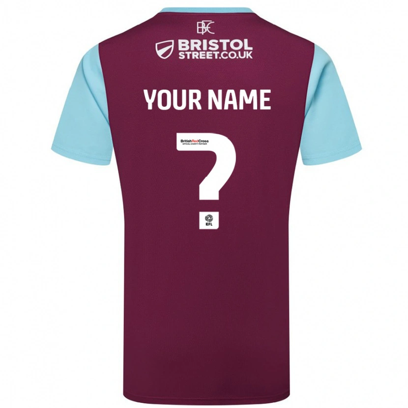 Danxen Uomo Maglia Il Tuo Nome #0 Borgogna Azzurro Kit Gara Home 2024/25 Maglietta