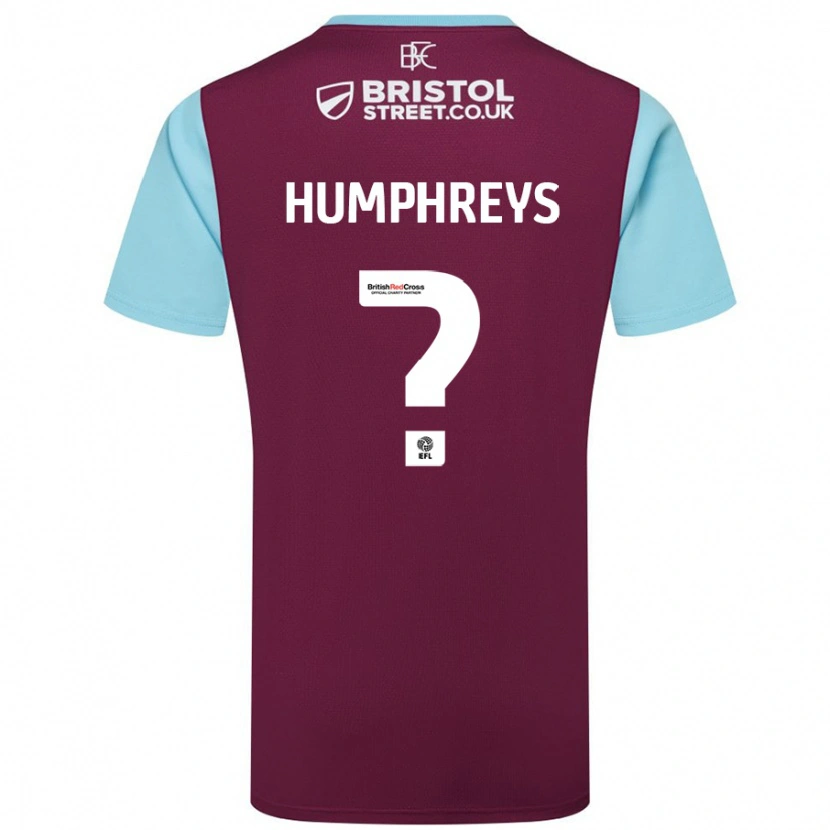 Danxen Uomo Maglia Bashir Humphreys #0 Borgogna Azzurro Kit Gara Home 2024/25 Maglietta