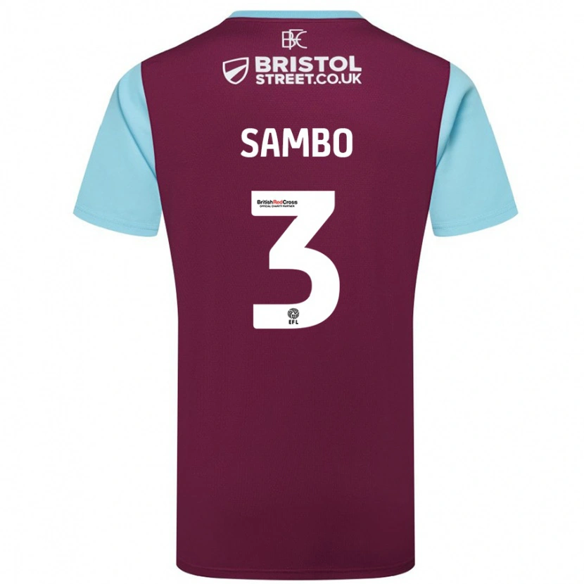 Danxen Uomo Maglia Shurandy Sambo #3 Borgogna Azzurro Kit Gara Home 2024/25 Maglietta