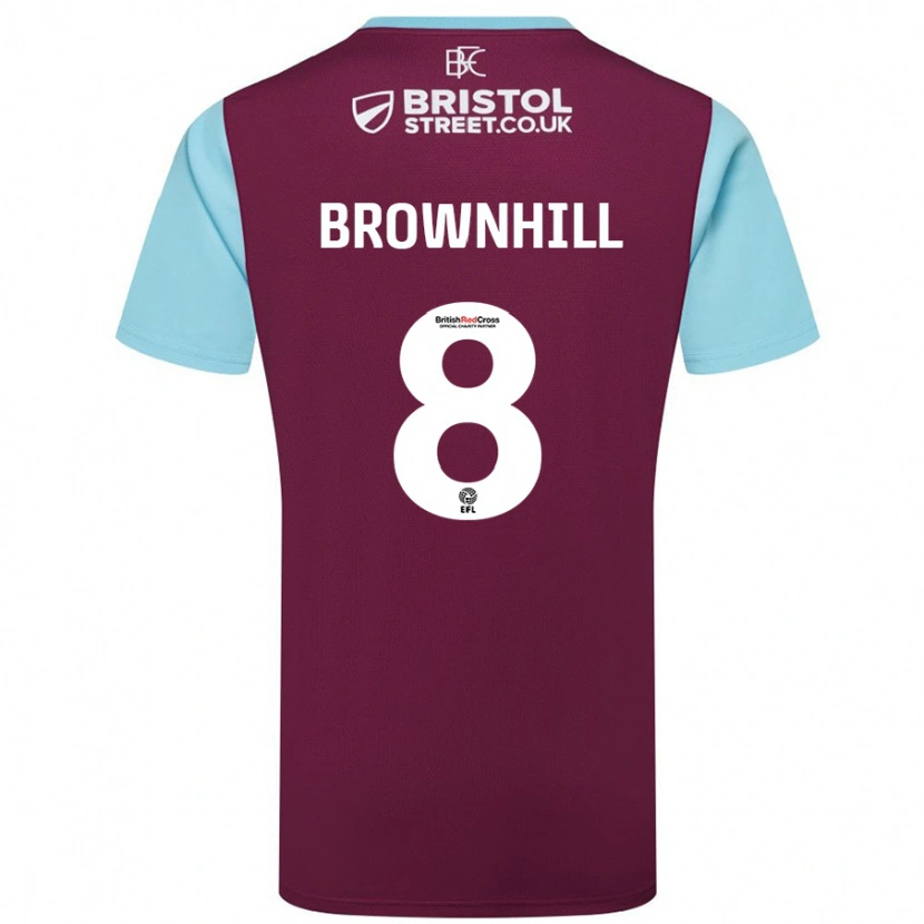 Danxen Uomo Maglia Josh Brownhill #8 Borgogna Azzurro Kit Gara Home 2024/25 Maglietta