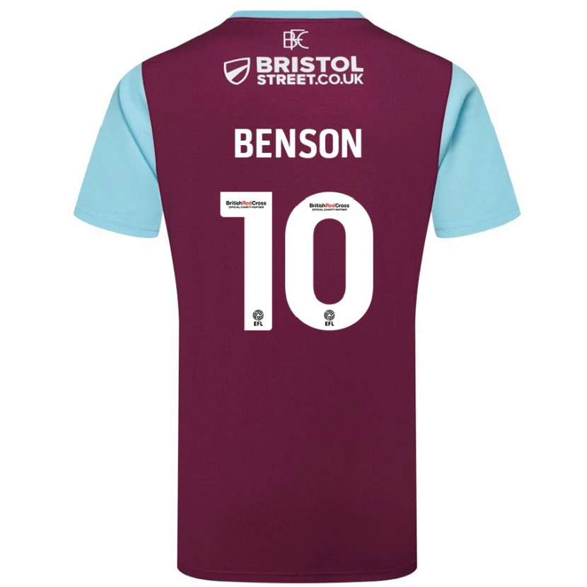 Danxen Uomo Maglia Benson Manuel #10 Borgogna Azzurro Kit Gara Home 2024/25 Maglietta
