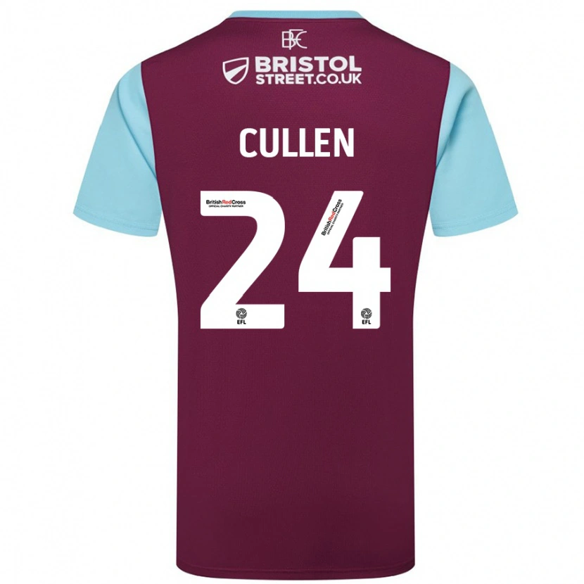 Danxen Uomo Maglia Josh Cullen #24 Borgogna Azzurro Kit Gara Home 2024/25 Maglietta