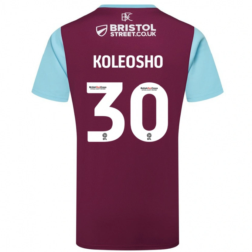 Danxen Uomo Maglia Luca Koleosho #30 Borgogna Azzurro Kit Gara Home 2024/25 Maglietta