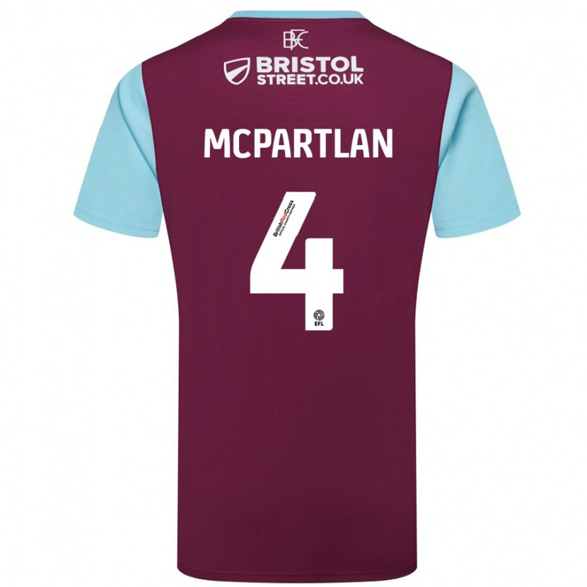 Danxen Uomo Maglia Brenna Mcpartlan #4 Borgogna Azzurro Kit Gara Home 2024/25 Maglietta