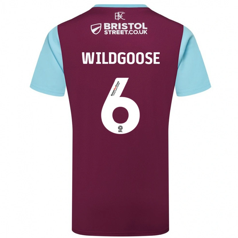 Danxen Uomo Maglia Mikayla Wildgoose #6 Borgogna Azzurro Kit Gara Home 2024/25 Maglietta