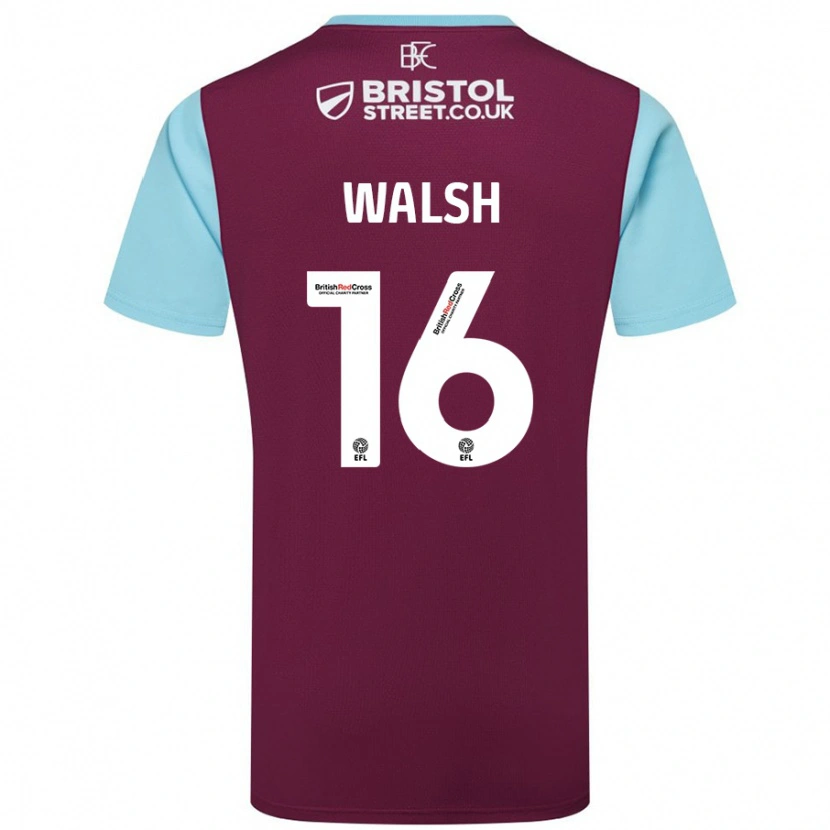 Danxen Uomo Maglia Lucy Walsh #16 Borgogna Azzurro Kit Gara Home 2024/25 Maglietta