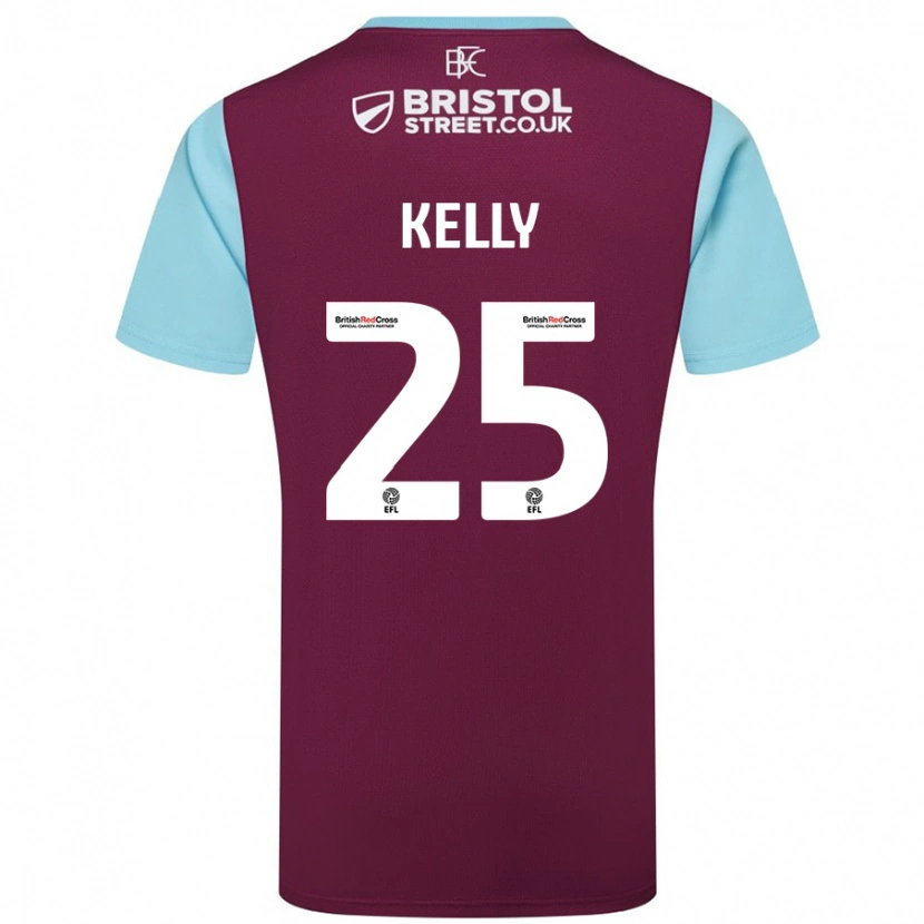 Danxen Uomo Maglia Aimee Kelly #25 Borgogna Azzurro Kit Gara Home 2024/25 Maglietta