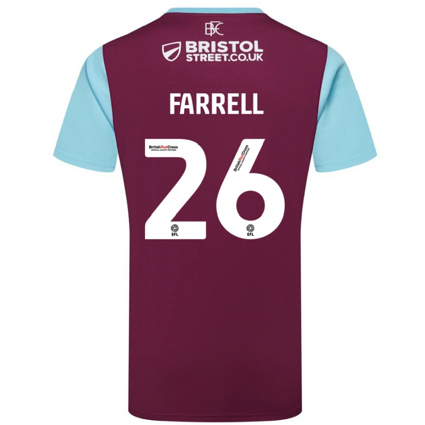 Danxen Uomo Maglia Lucy Farrell #26 Borgogna Azzurro Kit Gara Home 2024/25 Maglietta