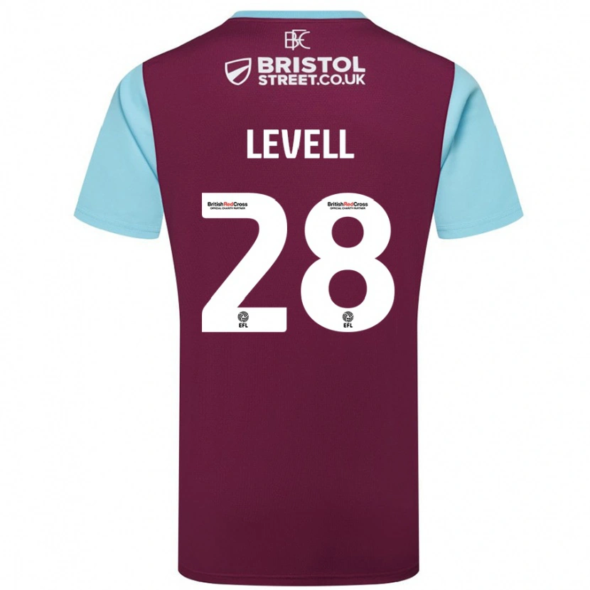 Danxen Uomo Maglia Kirstie Levell #28 Borgogna Azzurro Kit Gara Home 2024/25 Maglietta