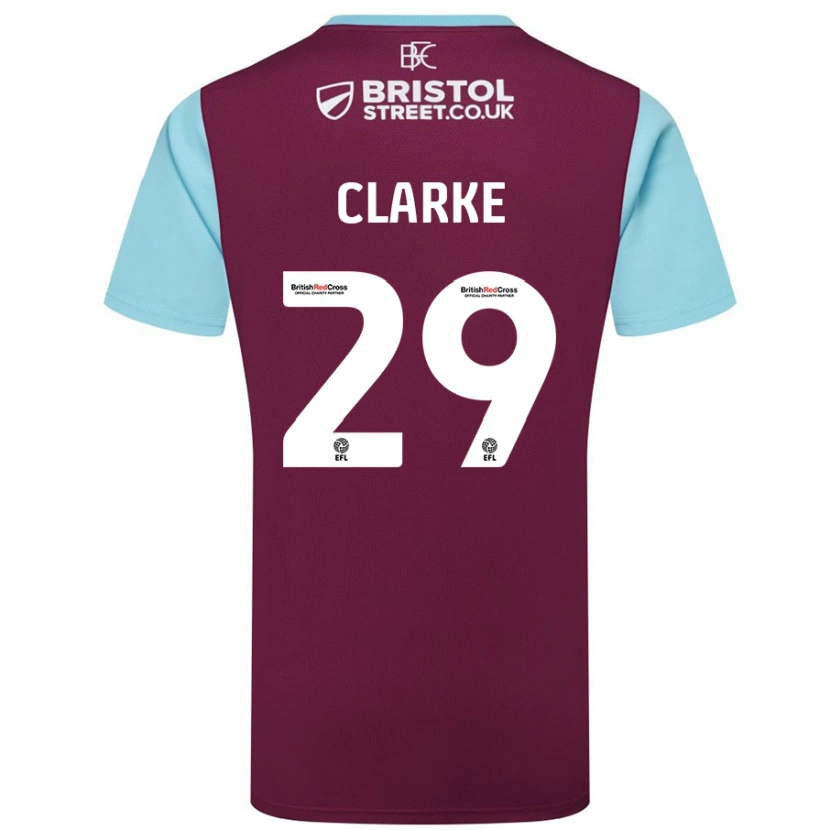 Danxen Uomo Maglia Abby Clarke #29 Borgogna Azzurro Kit Gara Home 2024/25 Maglietta
