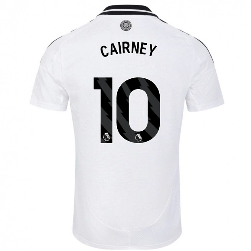 Danxen Uomo Maglia Tom Cairney #10 Bianco Kit Gara Home 2024/25 Maglietta