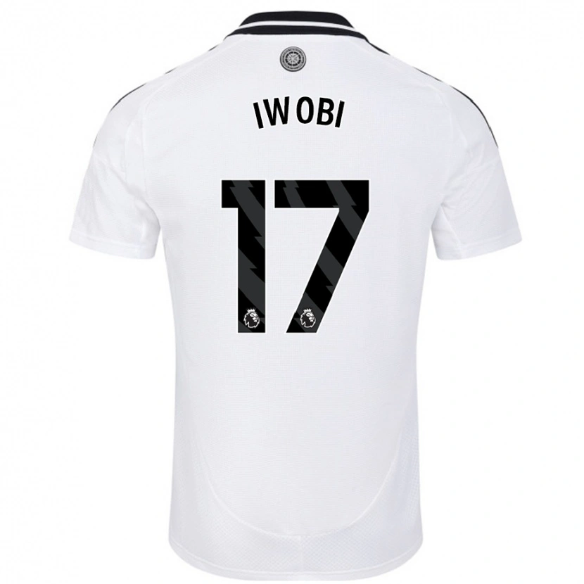 Danxen Uomo Maglia Alex Iwobi #17 Bianco Kit Gara Home 2024/25 Maglietta