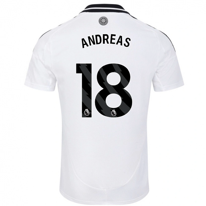 Danxen Uomo Maglia Andreas Pereira #18 Bianco Kit Gara Home 2024/25 Maglietta