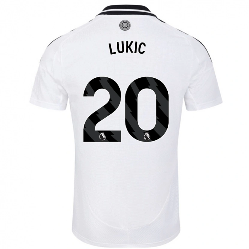 Danxen Uomo Maglia Saša Lukić #20 Bianco Kit Gara Home 2024/25 Maglietta