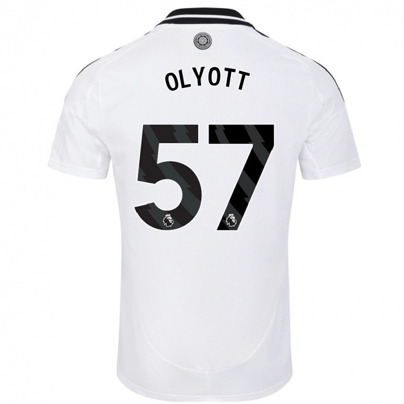 Danxen Uomo Maglia Tom Olyott #57 Bianco Kit Gara Home 2024/25 Maglietta