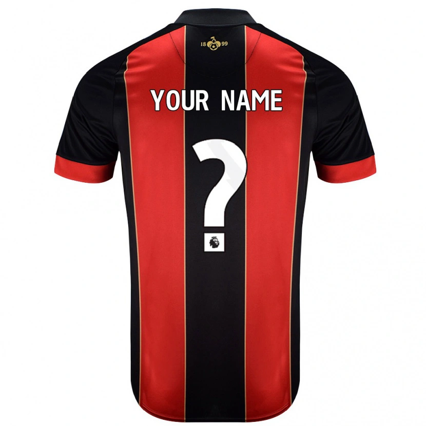 Danxen Uomo Maglia Il Tuo Nome #0 Rosso Nero Kit Gara Home 2024/25 Maglietta