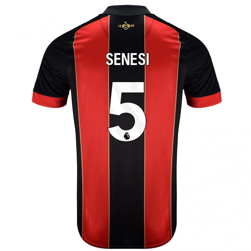 Danxen Uomo Maglia Marcos Senesi #5 Rosso Nero Kit Gara Home 2024/25 Maglietta