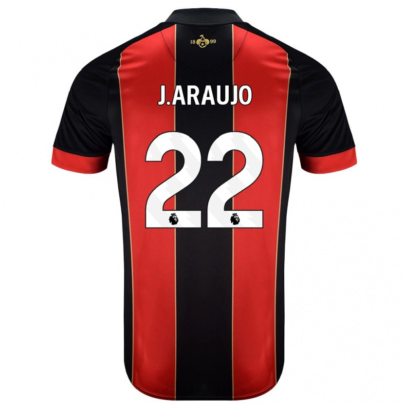 Danxen Uomo Maglia Julián Araujo #28 Rosso Nero Kit Gara Home 2024/25 Maglietta