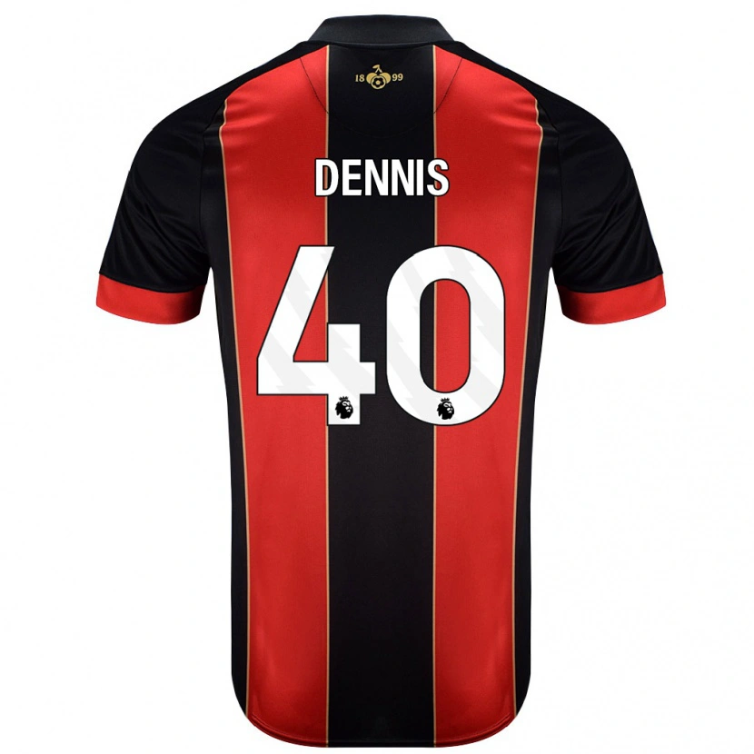 Danxen Uomo Maglia Will Dennis #40 Rosso Nero Kit Gara Home 2024/25 Maglietta