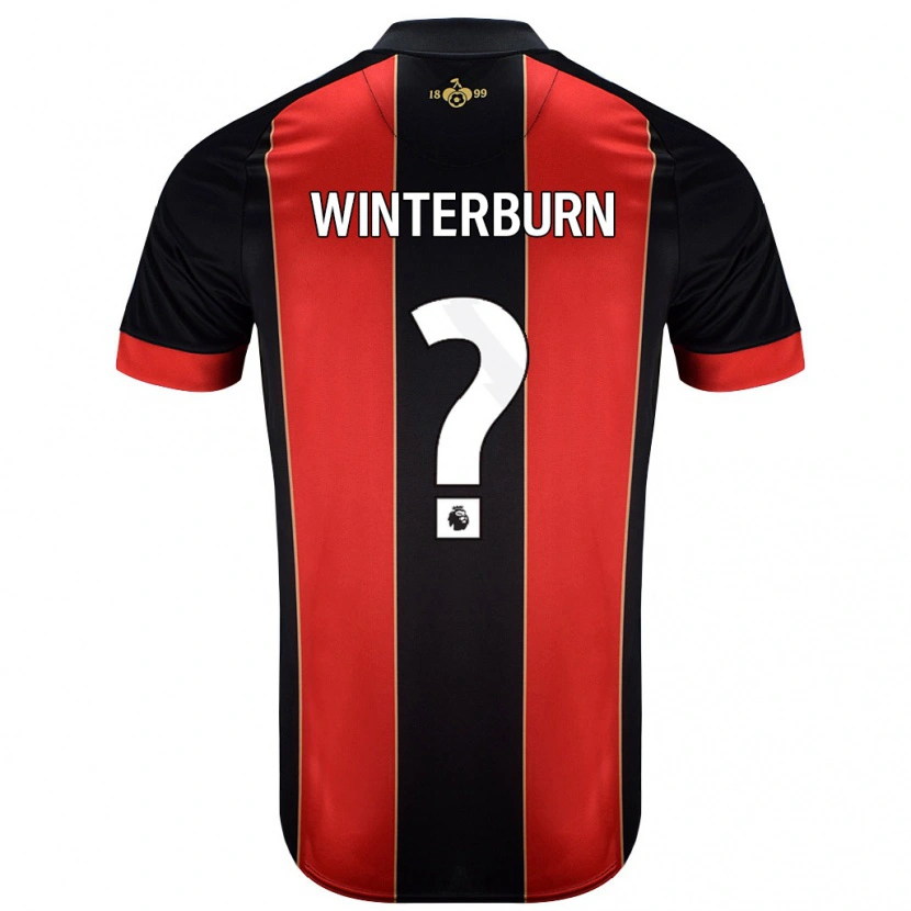 Danxen Uomo Maglia Ben Winterburn #0 Rosso Nero Kit Gara Home 2024/25 Maglietta