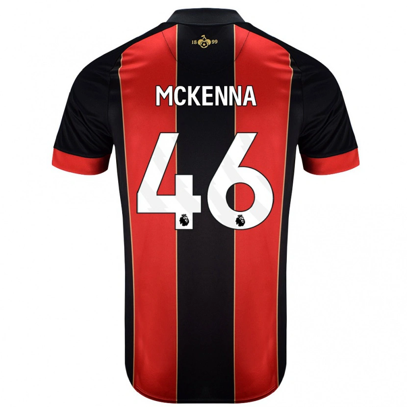 Danxen Uomo Maglia Callan Mckenna #46 Rosso Nero Kit Gara Home 2024/25 Maglietta