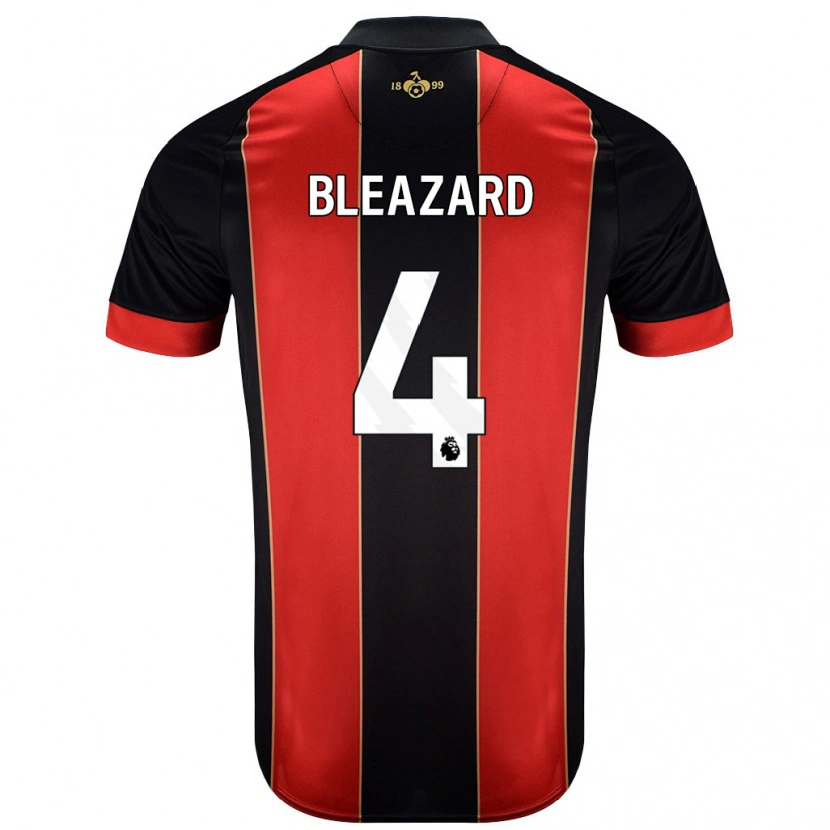 Danxen Uomo Maglia Helen Bleazard #4 Rosso Nero Kit Gara Home 2024/25 Maglietta