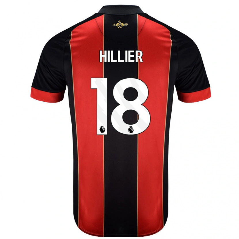 Danxen Uomo Maglia Gemma Hillier #18 Rosso Nero Kit Gara Home 2024/25 Maglietta
