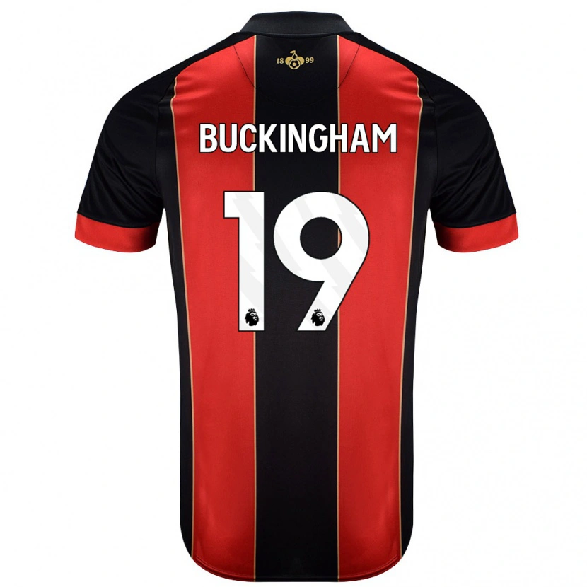 Danxen Uomo Maglia Alisha Buckingham #19 Rosso Nero Kit Gara Home 2024/25 Maglietta