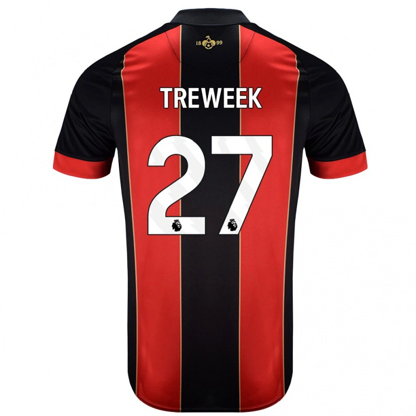 Danxen Uomo Maglia Amber Treweek #27 Rosso Nero Kit Gara Home 2024/25 Maglietta