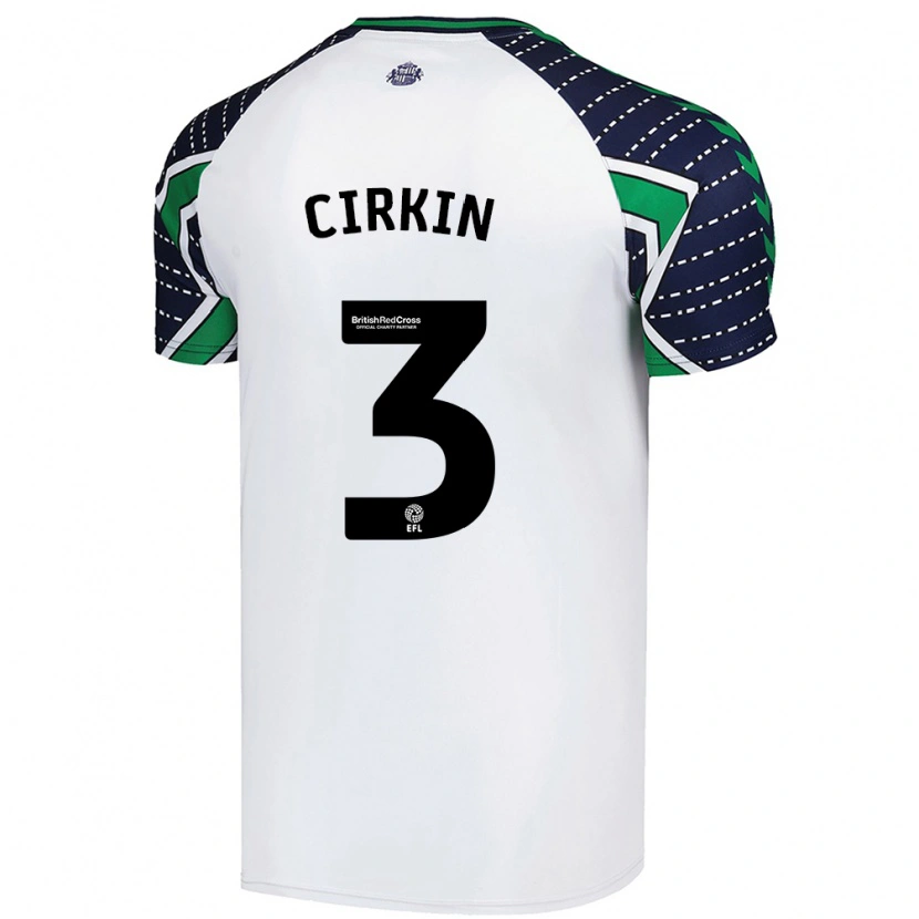 Danxen Uomo Maglia Dennis Cirkin #3 Bianco Kit Gara Away 2024/25 Maglietta