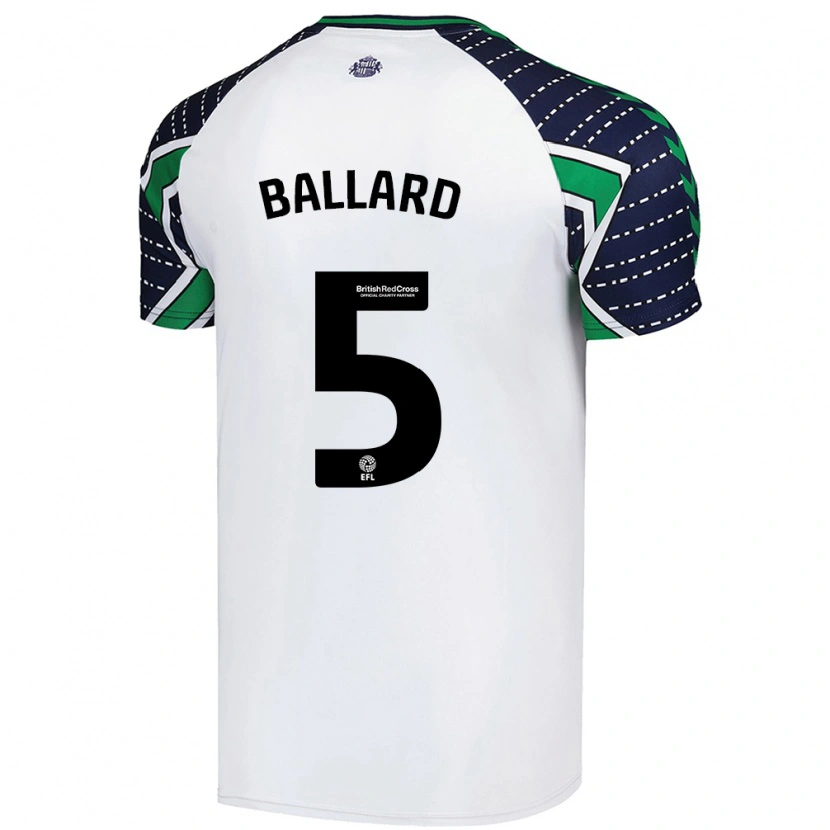 Danxen Uomo Maglia Daniel Ballard #5 Bianco Kit Gara Away 2024/25 Maglietta