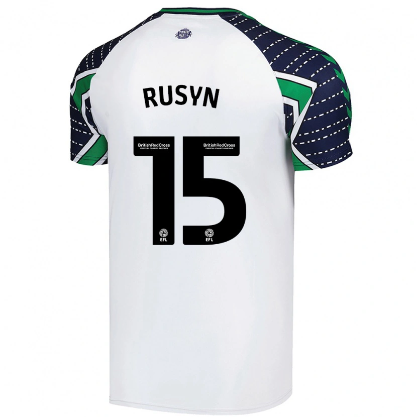 Danxen Uomo Maglia Nazariy Rusyn #15 Bianco Kit Gara Away 2024/25 Maglietta
