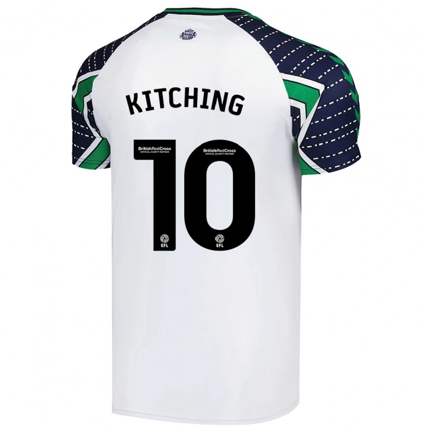 Danxen Uomo Maglia Katie Kitching #10 Bianco Kit Gara Away 2024/25 Maglietta