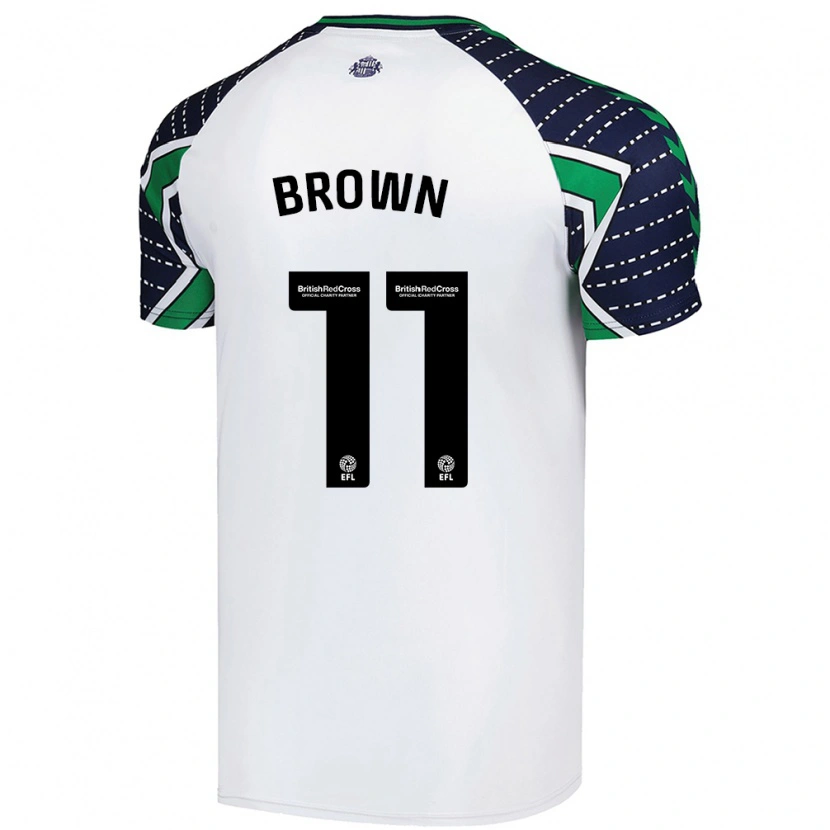 Danxen Uomo Maglia Jessica Brown #11 Bianco Kit Gara Away 2024/25 Maglietta