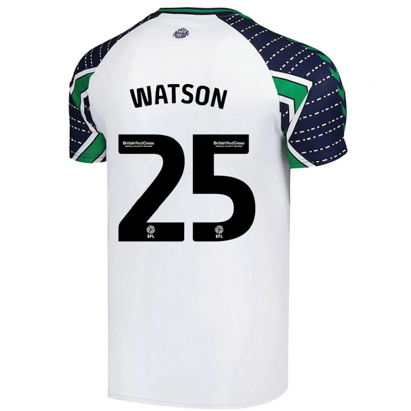 Danxen Uomo Maglia Katy Watson #25 Bianco Kit Gara Away 2024/25 Maglietta