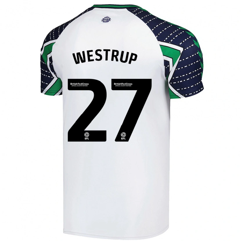 Danxen Uomo Maglia Brianna Westrup #27 Bianco Kit Gara Away 2024/25 Maglietta