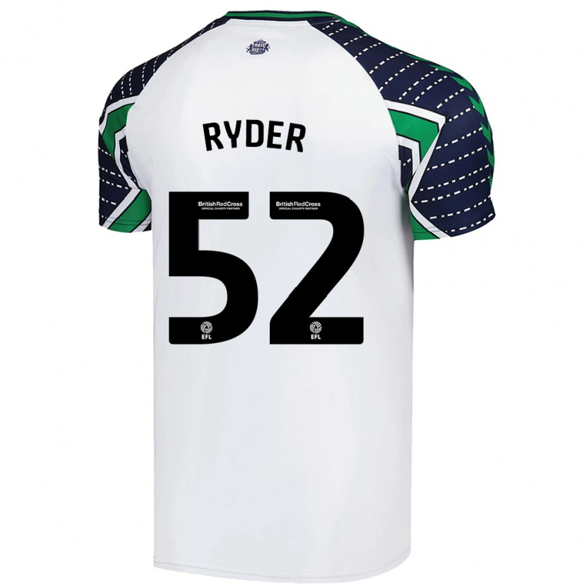 Danxen Uomo Maglia Joe Ryder #52 Bianco Kit Gara Away 2024/25 Maglietta